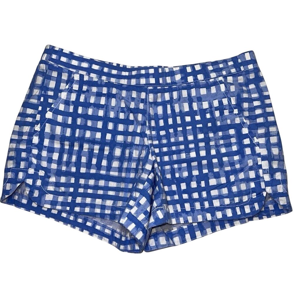 Lilly Pulitzer Blue and White Gingham Swim Coverup Shorts